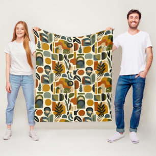 Manta Polar Retro Botanica Geometrica