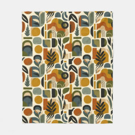 Manta Polar Retro Botanica Geometrica