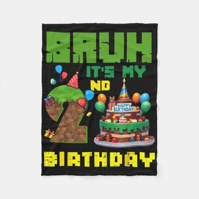 Manta Polar Retro Bruh It's My 2nd Bday Pixel Cake Gamer 2 Yea (Anverso)