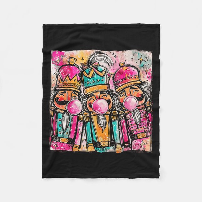 Manta Polar Retro Brushstroke Nutcracker Blowing Bubble Gum Ch (Anverso)