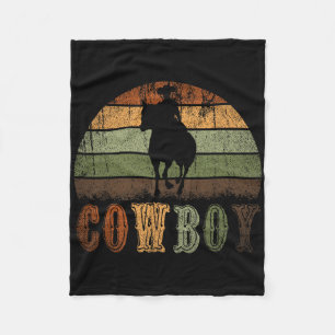 Manta Polar Retro Caballo Montando Rodeo Línea Occidental Danc