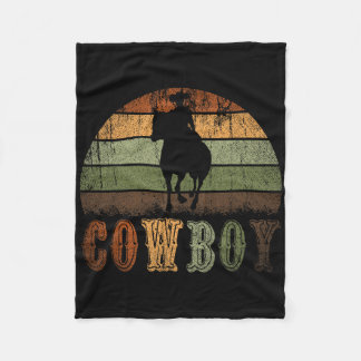 Manta Polar Retro Caballo Montando Rodeo Línea Occidental Danc