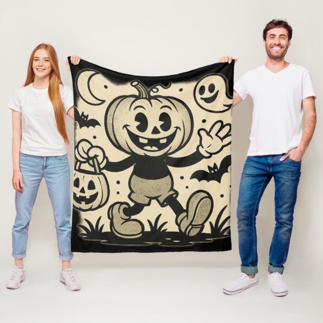 Manta Polar Retro cartoon-inspired Halloween blanket (In situ)