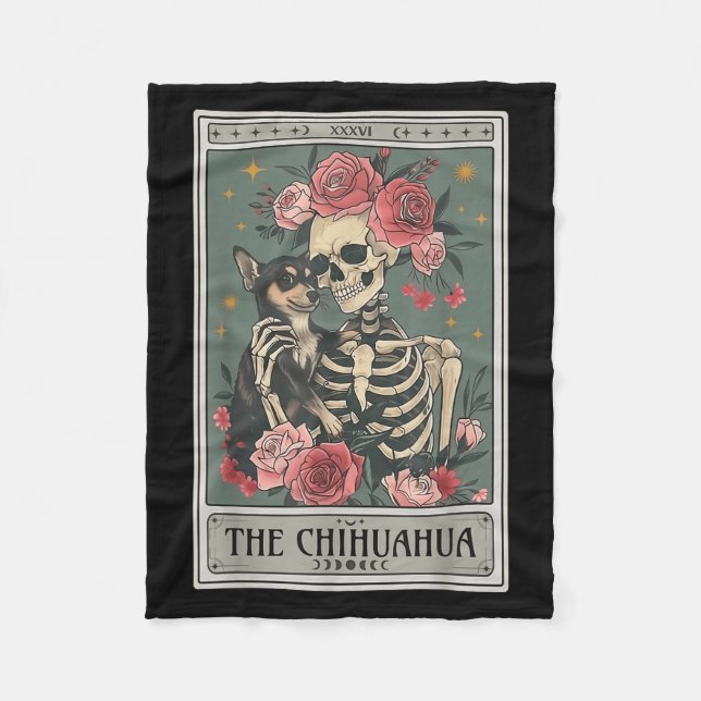 Manta Polar Retro Chihuahua Dog Lover The Moon Halloween , Wom (Anverso)