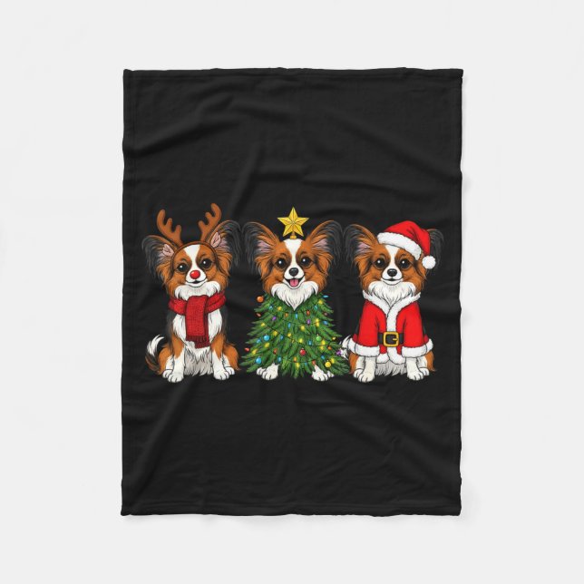 Manta Polar Retro Christmas Pallon Dog Lover Santa Reindeer  (Anverso)