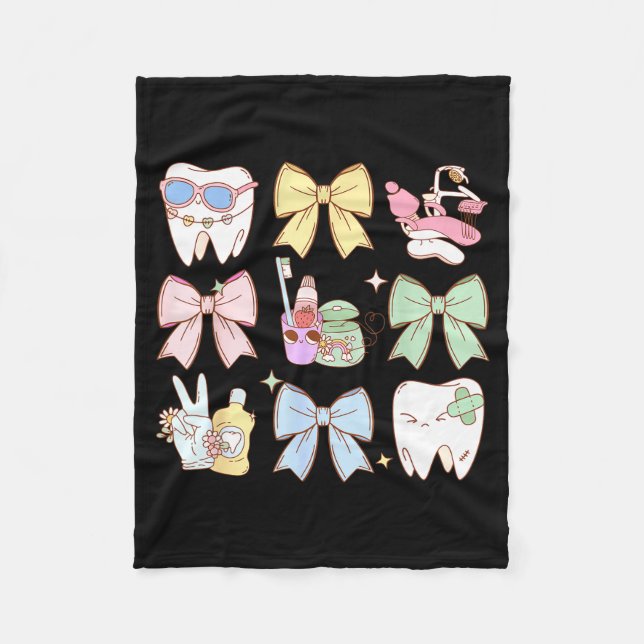 Manta Polar Retro Coquette Bow Dental Hygienist Teeth Dentist  (Anverso)