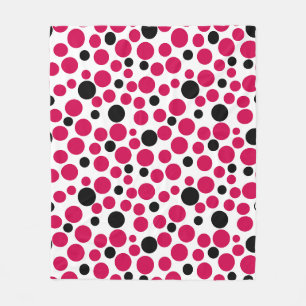 Manta Polar retro de arvejas negras rojas sobre fondo blanco