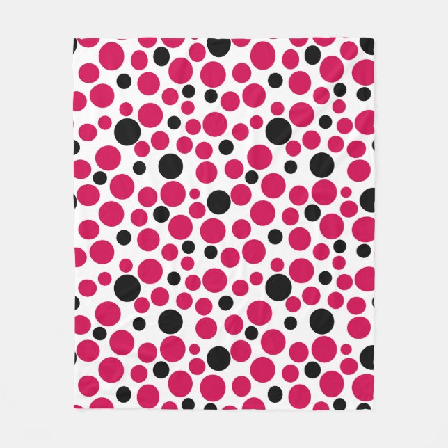 Manta Polar retro de arvejas negras rojas sobre fondo blanco (Anverso)