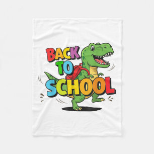 Manta Polar Retro De Vuelta A La Escuela Funny Colorido Dinosa