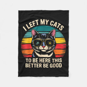Manta Polar Retro Dejé a Mi Gato Para Estar Aquí Esto Será Mej