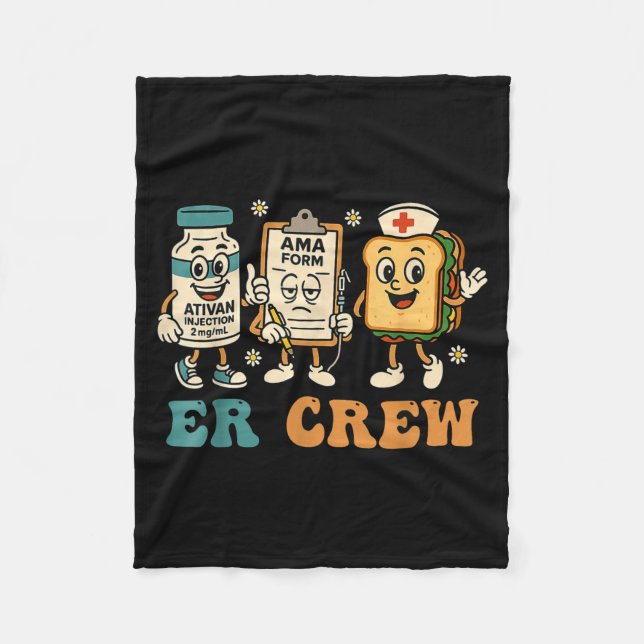 Manta Polar Retro Er Crew Emergency Room Funny Er Ed Nurse Tec (Anverso)