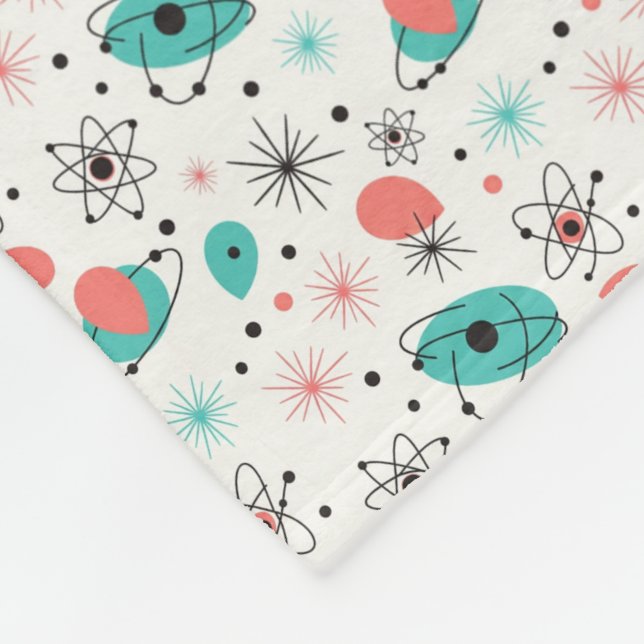 Manta Polar Retro Estallido de Estrellas Atómicas y Átomos en  (Esquina)