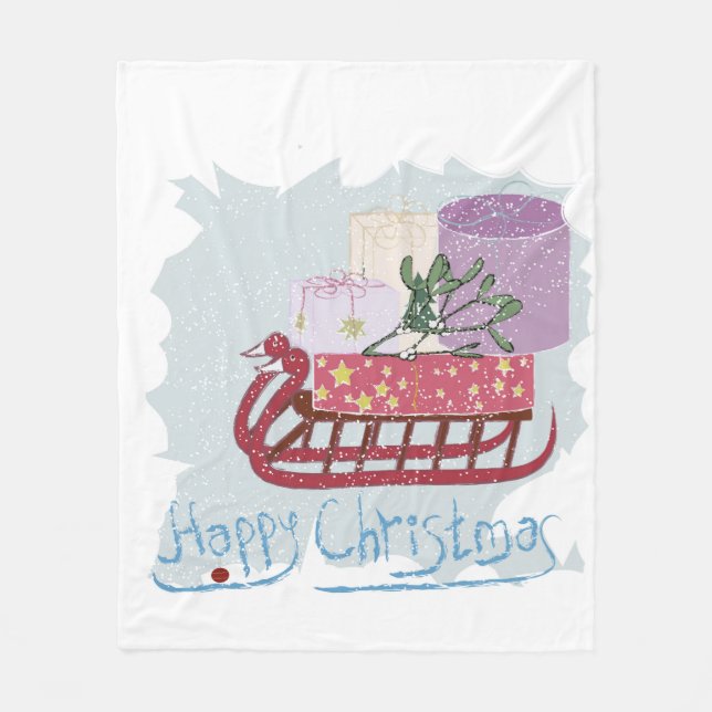 Manta Polar Retro. Feliz Navidad! (Anverso)