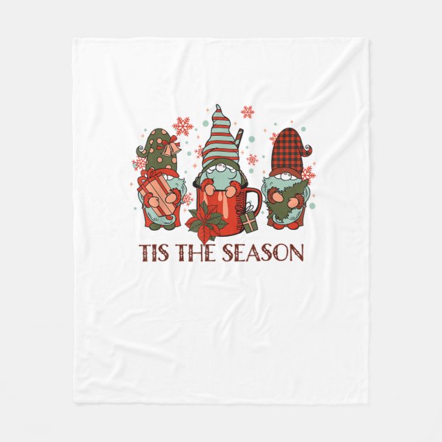 Manta Polar Retro Feliz Navidad Cacao Caliente Esta Temporada  (Anverso)