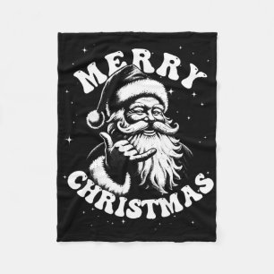 Manta Polar Retro Feliz Navidad Santa Shaka Surf Hawaiano Sk
