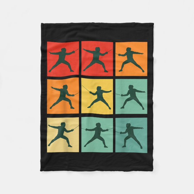 Manta Polar Retro Fencing For Christmas Srty Fencer Athlete  (Anverso)