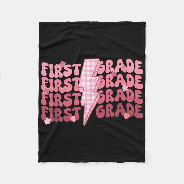 Manta Polar Retro First Grade Teacher Lightning Bolt First Day (Anverso)