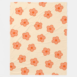 Manta Polar Retro Floral De Encanto Y Entusiasmo, Alegre,
