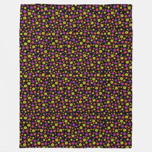 Manta Polar Retro Flower Power (Anverso)