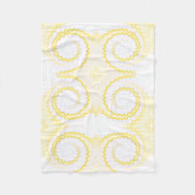 Manta Polar Retro funky de teja blanca amarilla (Anverso)