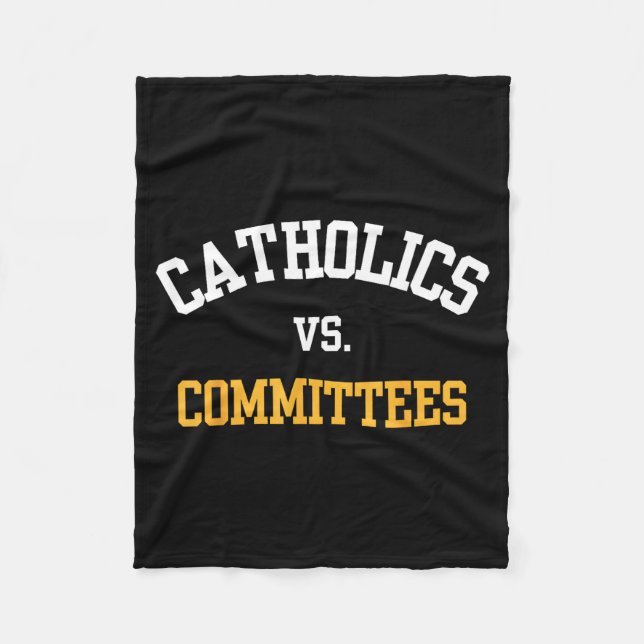 Manta Polar Retro Funny Trendy Quote Catholics Vs Committees  (Anverso)