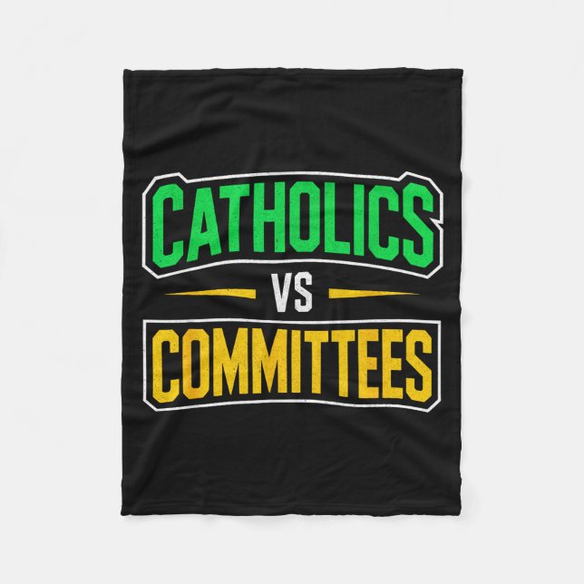 Manta Polar Retro Funny Trendy Sarcastic Saying Catholics Vs C (Anverso)
