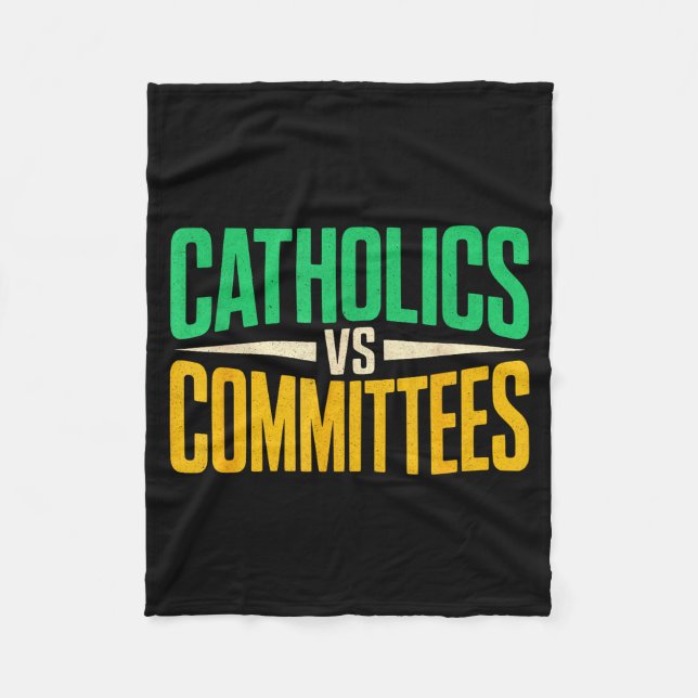 Manta Polar Retro Funny Trendy Sarcastic Saying Catholics Vs C (Anverso)