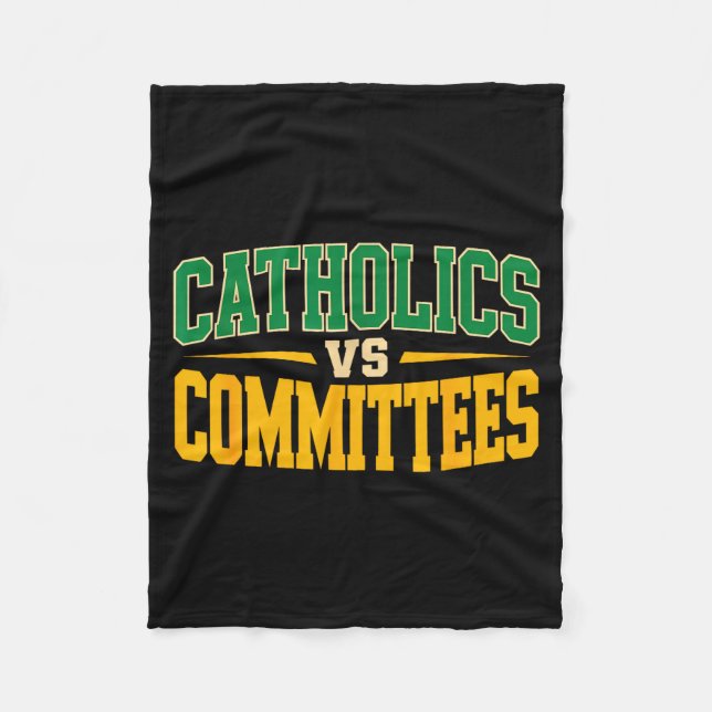 Manta Polar Retro Funny Trendy Sarcastic Saying Catholics Vs C (Anverso)