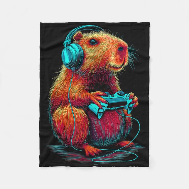 Manta Polar Retro Gaming Capyra Funny Video Gamer Rodent Anima (Anverso)