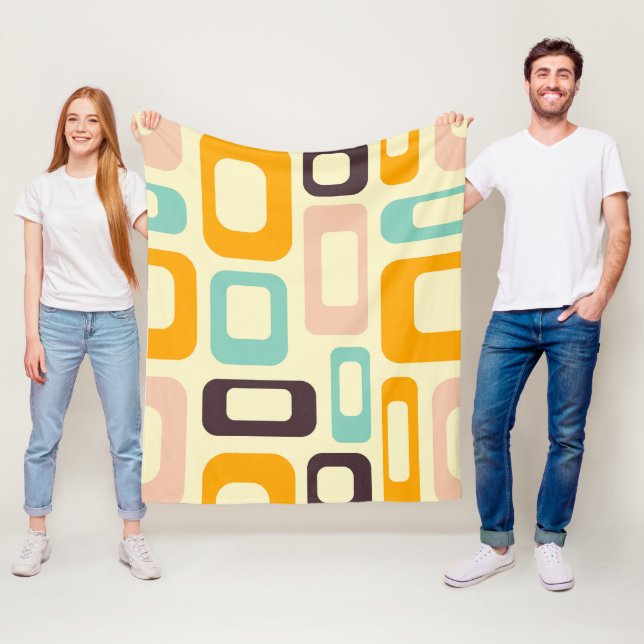 Manta Polar Retro geometric pattern in light beige background (In situ)