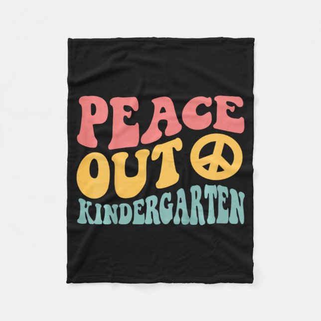 Manta Polar Retro Gracioso De Peace Out Kindergarten El Último (Anverso)