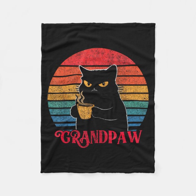 Manta Polar Retro Grandpaw Funny Sarcastic Cat Lover Quote Gra (Anverso)