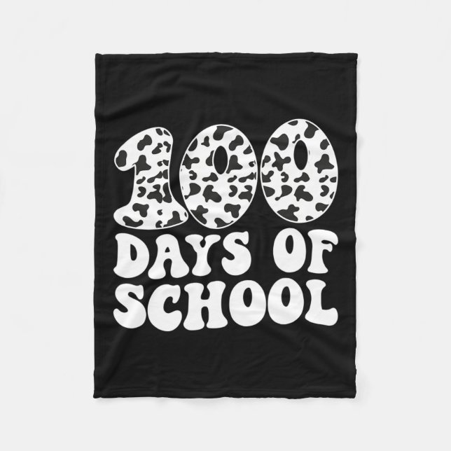 Manta Polar Retro Groovy 100 días de impresión de vacas escola (Anverso)