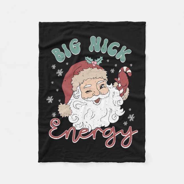Manta Polar Retro Groovy Big Nick Santa Energy Navidades diver (Anverso)