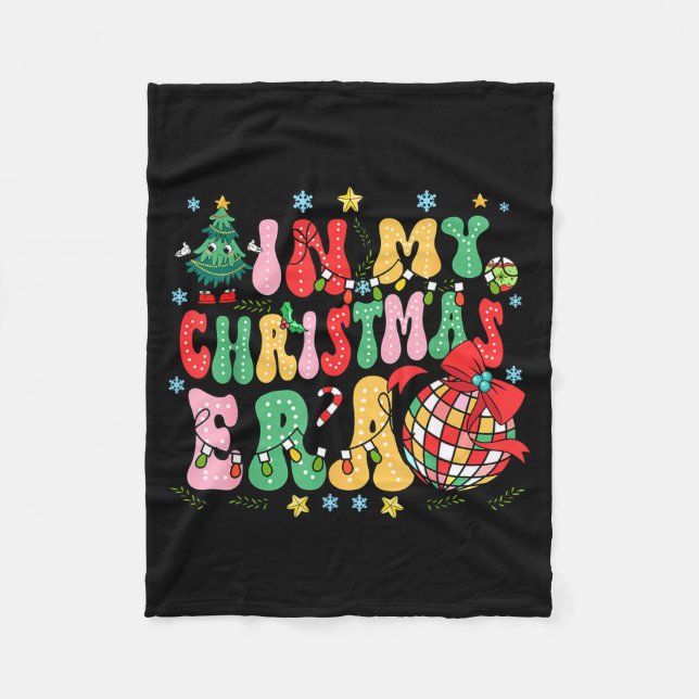 Manta Polar Retro Groovy Christmas In My Christmas Era Xmas  (Anverso)