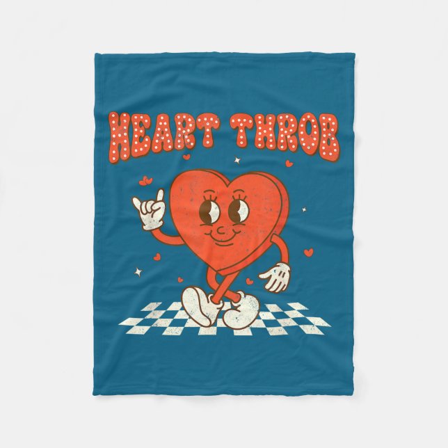 Manta Polar Retro Groovy Heart Throb Valentines Day Toddlers B (Anverso)