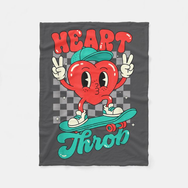 Manta Polar Retro Groovy Heart Throb Valentines Day Toddlers B (Anverso)