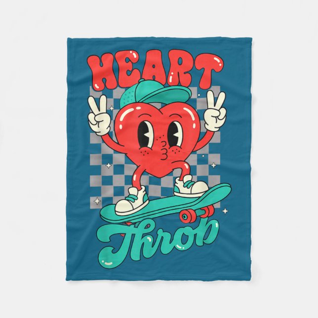 Manta Polar Retro Groovy Heart Throb Valentines Day Toddlers B (Anverso)