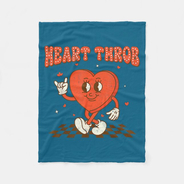 Manta Polar Retro Groovy Heart Throb Valentines Day Toddlers B (Anverso)