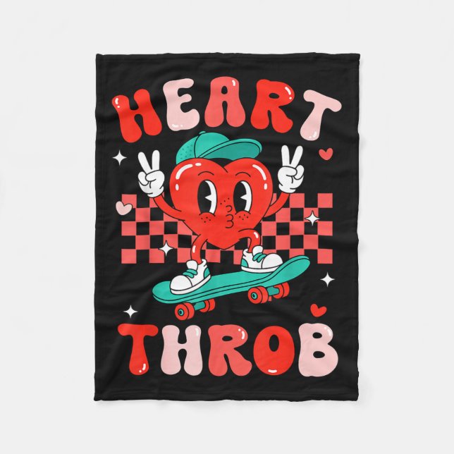 Manta Polar Retro Groovy Heart Throb Valentines Day Toddlers B (Anverso)