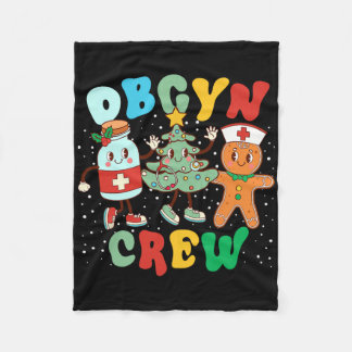 Manta Polar Retro Groovy Obgyn Crew Christmas Tree Latte Drink