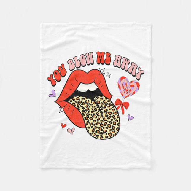 Manta Polar Retro Groovy Valentines Day Dress You Blow Me Away (Anverso)