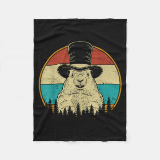 Manta Polar Retro Groundhog Day Cute Woodchuck Groundhog Whisp