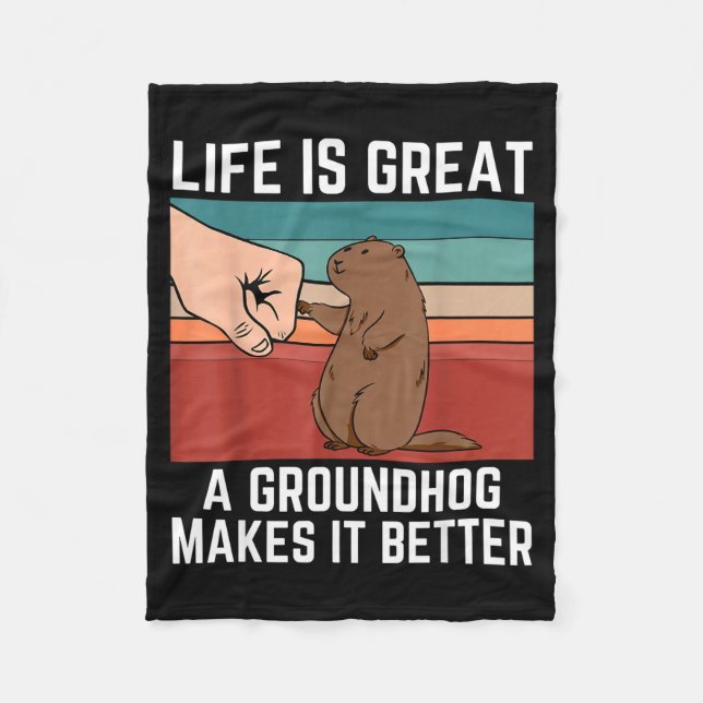 Manta Polar Retro Groundhog Life Is Great A Groundhog Makes It (Anverso)