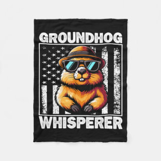 Manta Polar Retro Groundhog Whisperer Funny Woodchuck Groundho