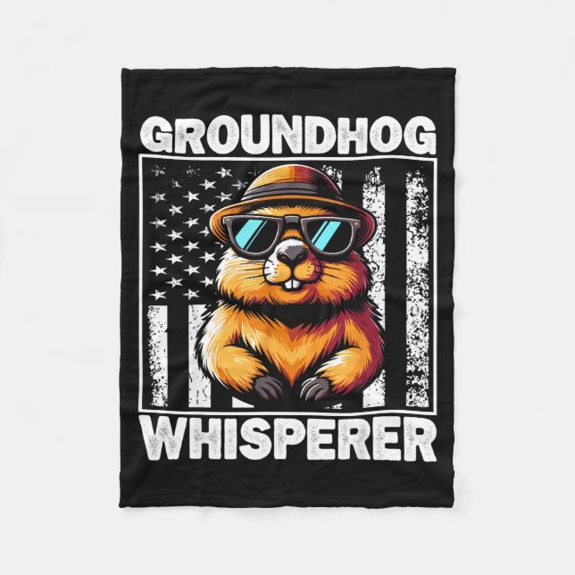 Manta Polar Retro Groundhog Whisperer Funny Woodchuck Groundho (Anverso)