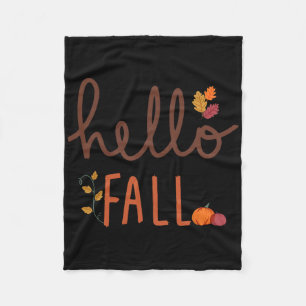 Manta Polar Retro Hello Fall Leopard Pumpkin Temporada Otoño T