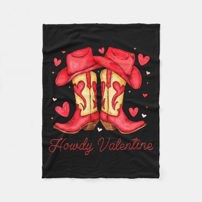 Manta Polar Retro Howdy Valentine Western Valentines Day Cowbo (Anverso)