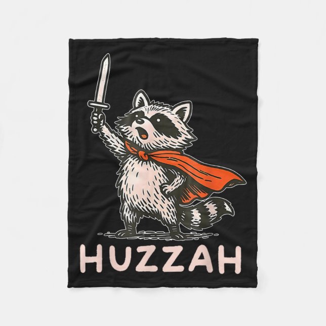Manta Polar Retro Huzzah Raccoon Knight Funny Sword Meme Quote (Anverso)