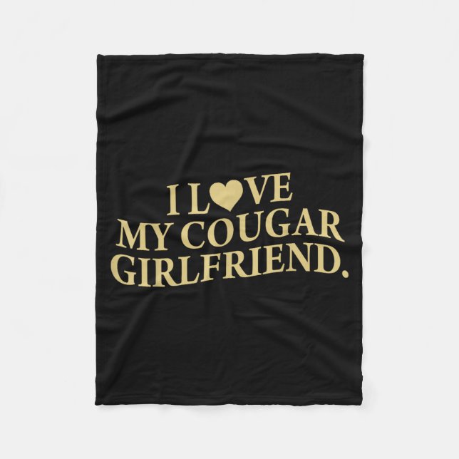 Manta Polar Retro I Love My Cougar-girlfriend Funny Boyfriend  (Anverso)